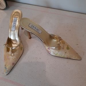 ISSAC Mizrahi satin brocade mule Size 7.5